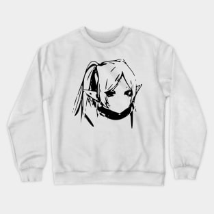 SNF2 D9 Sousou no Frieren Beyond Journeys End at the Funeral anime and manga characters FRIEREN QUAL black and white minimalist abstract vector gifts October 2023 Crewneck Sweatshirt